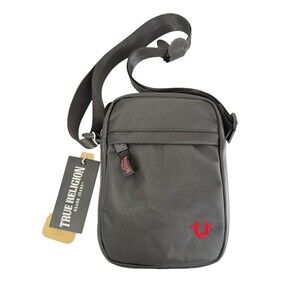 True Religion Men’s Black Crossbody Bag Small Shoulder Sling Travel‎ NWT